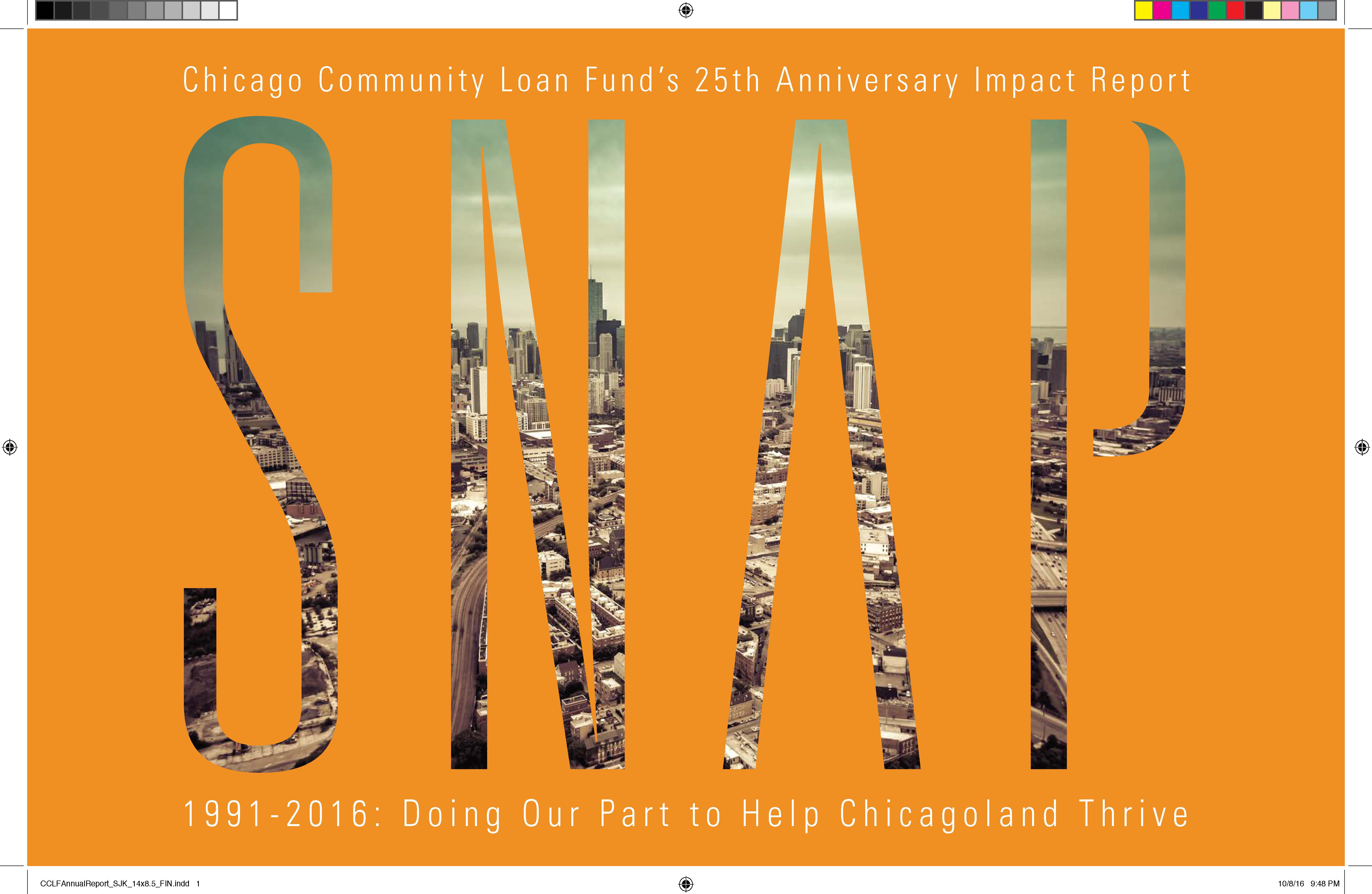 Chicago Community Loan Fund annual report cover design