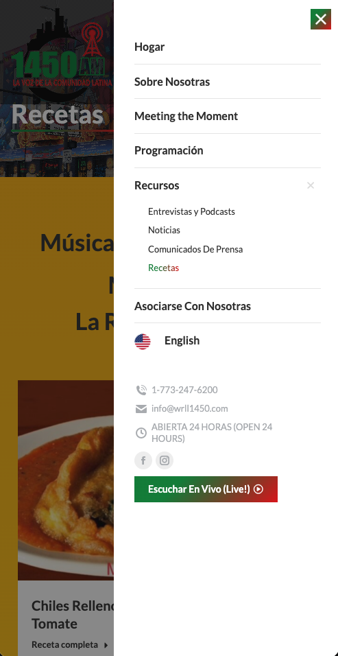 desktop device homepage slider screenshot of WRLL1450 Radio  website design